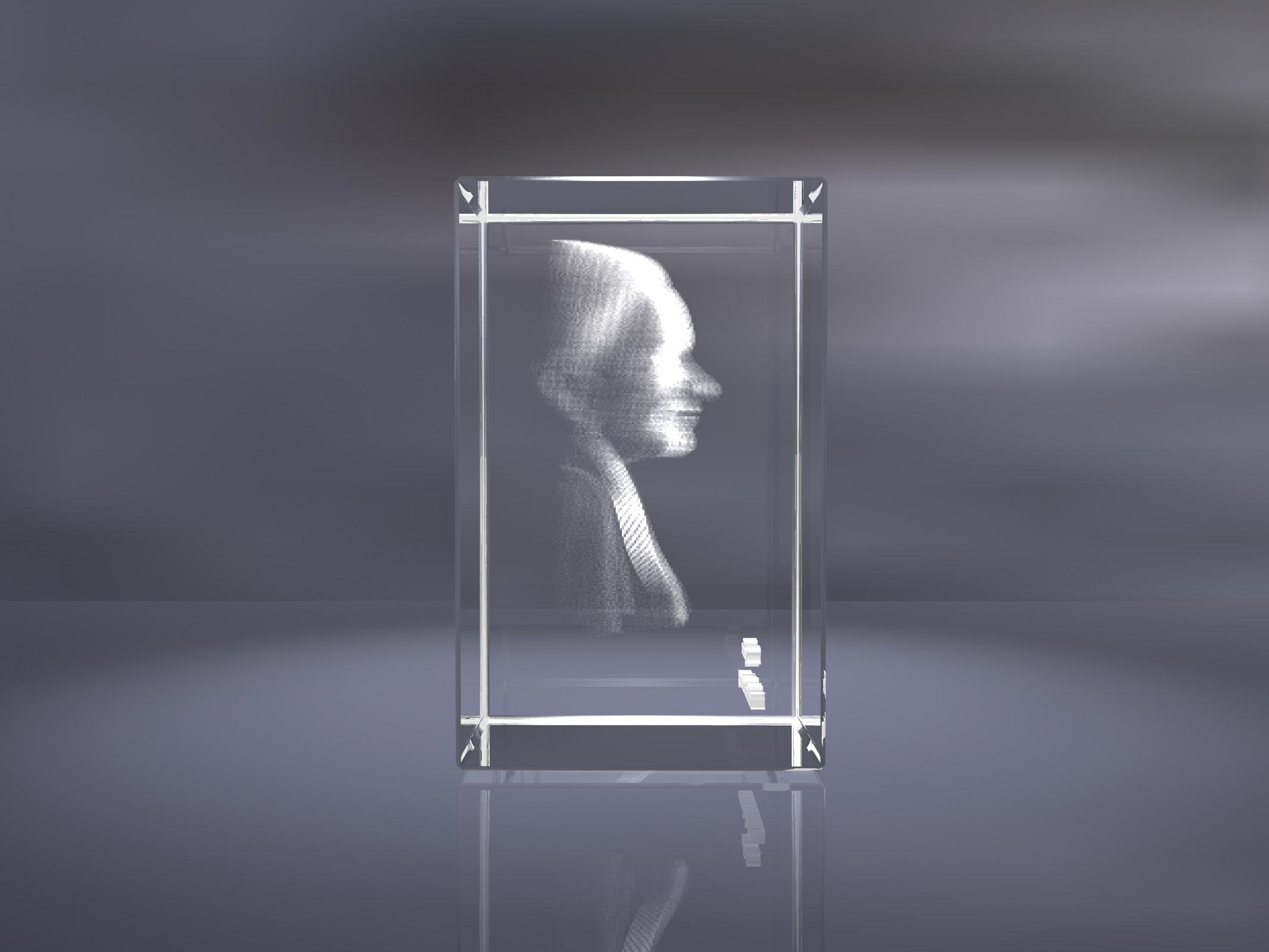 Gedenkfoto 3D Leuchtstele mit Glasfoto Schwarz